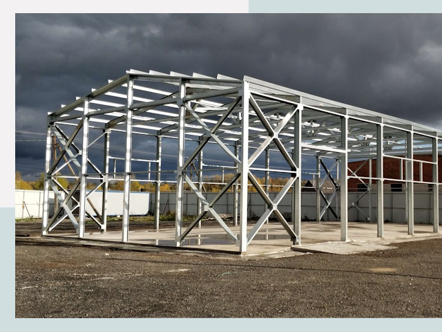 Двускатные ангары в Благовещенск от 623 руб. за квадрат